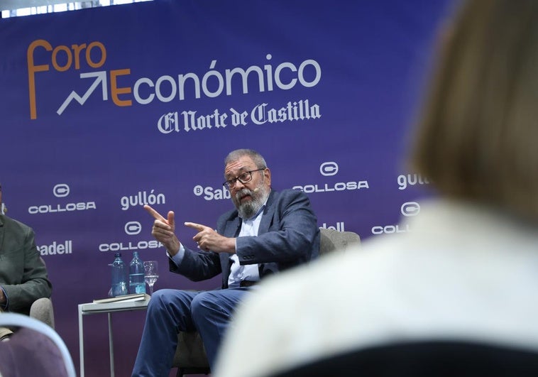 Cándido Méndez durante su participación en el Foro Económico de El Norte.