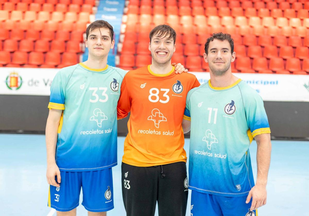 Los jugadores del Recoletas Herrero, Giráldez y Pisonero.