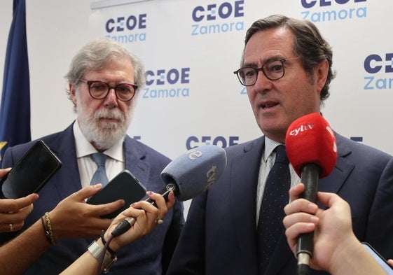 Santiago Aparicio y Antonio Garamendi, este miércoles en Zamora.
