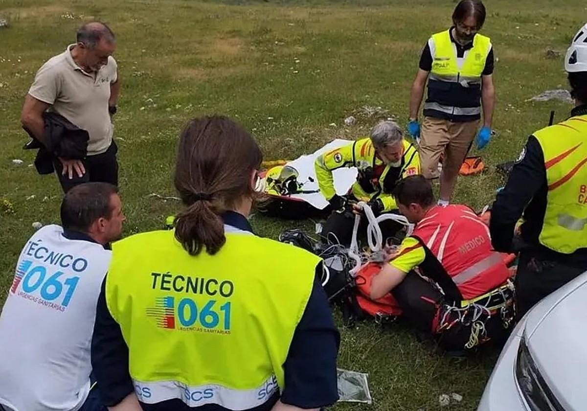 Momento del rescate.