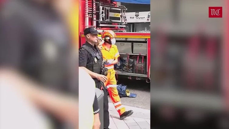 El vídeo del incendio en el centro de Valladolid que ha dejado tres heridos