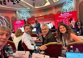 Carlos Martínez, Juanfran Serrano, Santos Cerdán y Emma López, en una foto subida a sus redes por el secretario autonómico del PSOE el pasado 24 de mayo.