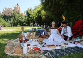 Ganadores en el concurso de montajes de picnic este sábado en Segovia.