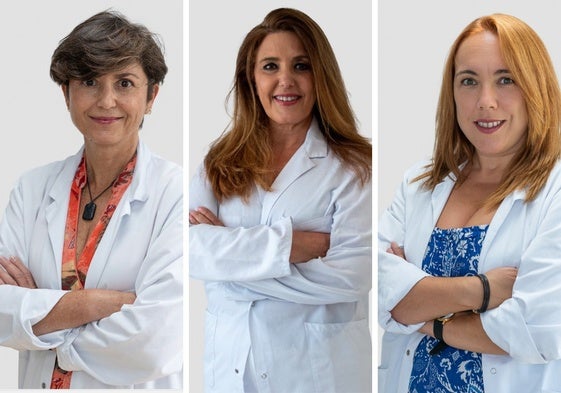 Las doctoras Isabel Gippini, Victoria Martínez y Violeta Tetilla