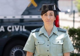 La agente de la Guardia Civil Laura Barriga Montejo, este lunes en la Comandancia de Valladolid.