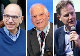 Enrico Letta, Josep Borrell y Nick Clegg.