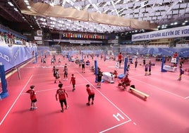 Vista general del polideportivo Pisuerga durante el torneo alevín.