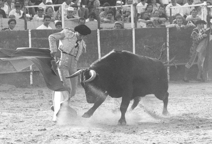 Manuel Díaz El Cordobés remata una serie de verónicas en una corrida que tuvo lugar en Valdestillas en mayo de 1998.