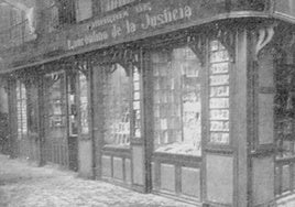 La tienda de Laurentino de la Justicia en 1923.