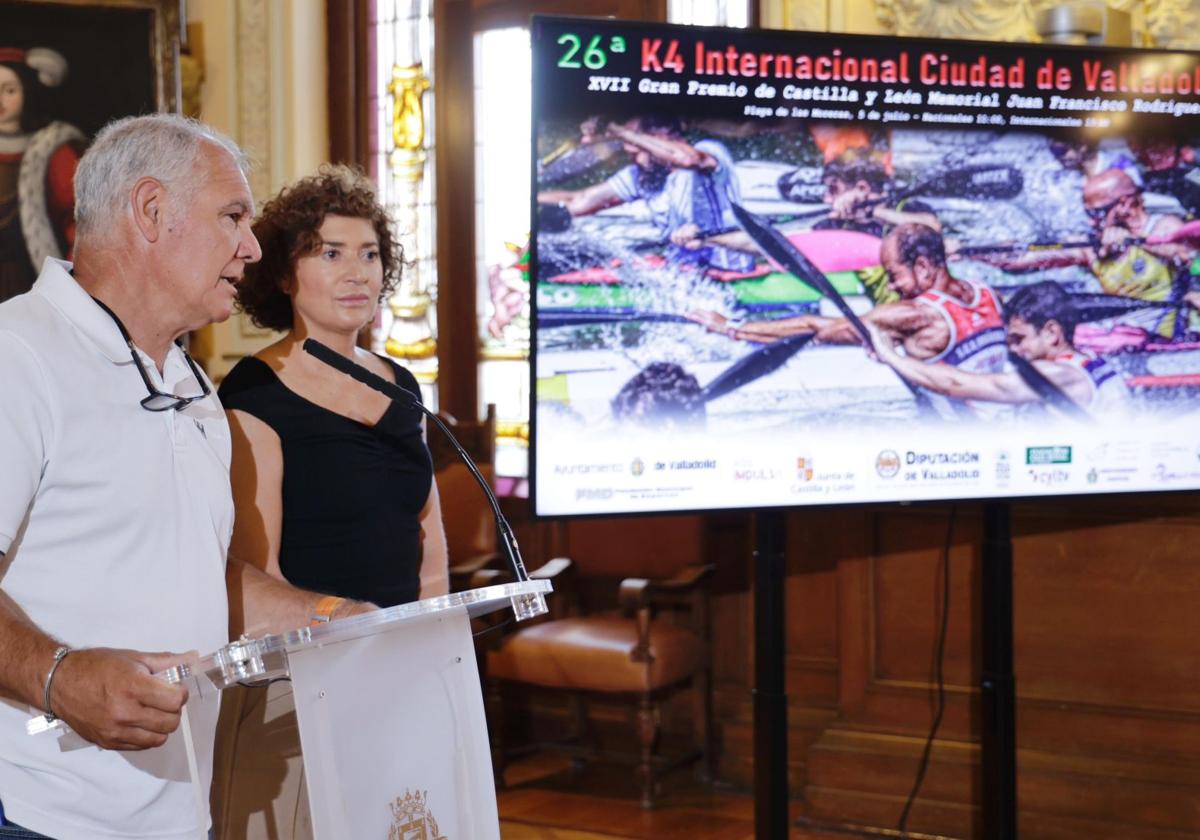 Narciso Suárez y Mayte Martínez en la presentación de la 26ª edición del Gran Premio Internacional K4 'Ciudad de Valladolid'.