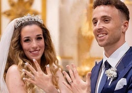 Diogo Jota, junto con su esposa Rute Cardoso, en una imagen de su boda el pasado 22 de junio, compartida en sus redes sociales.