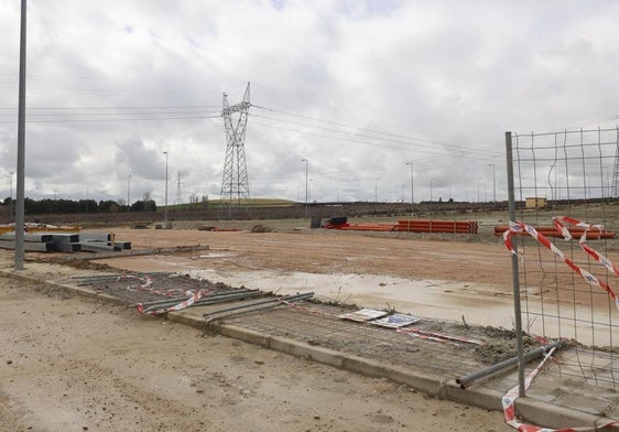 Obras en el polígono industrial de Magaz.