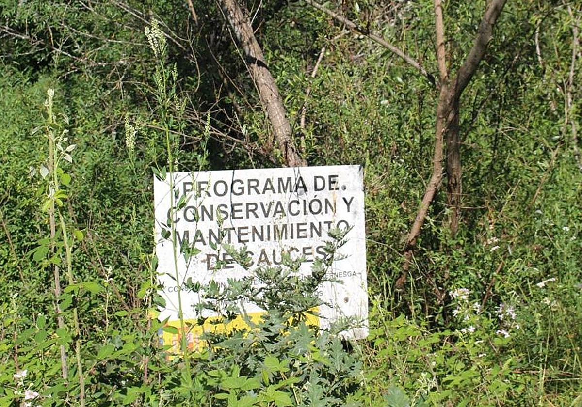 Cartel ubicado en la zona del suceso.