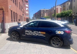 El joven acusado de matar a su padre a su llegada a los juzgados de Aranda de Duero para declarar ante la jueza.