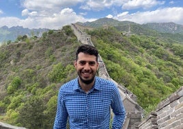 David Ruiz en la Gran Muralla China, en Pekín