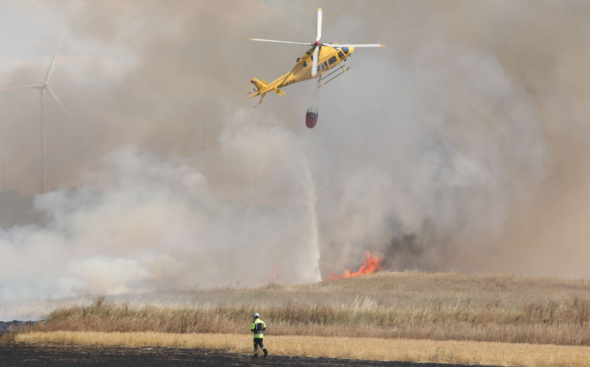 Así ha sido el incendio en las tierras agrícolas de Villalobón