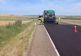 Rehabilitación de una carretera de la provincia de Palencia.