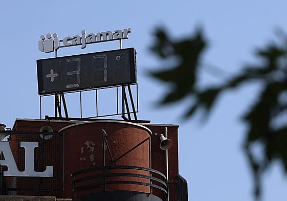 Termómetro en Valladolid, hace unos días.