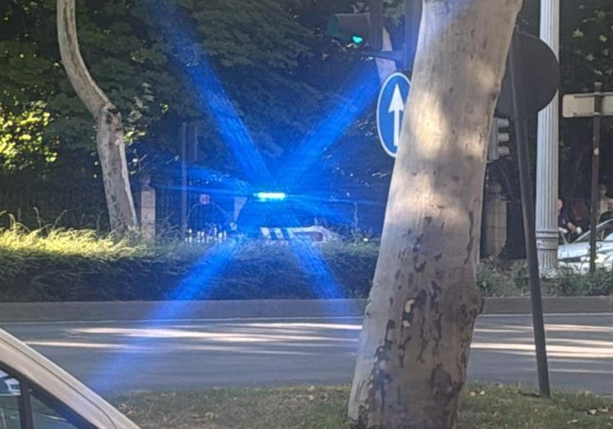 Policía Municipal, este jueves en el paseo de Zorrilla tras el accidente.