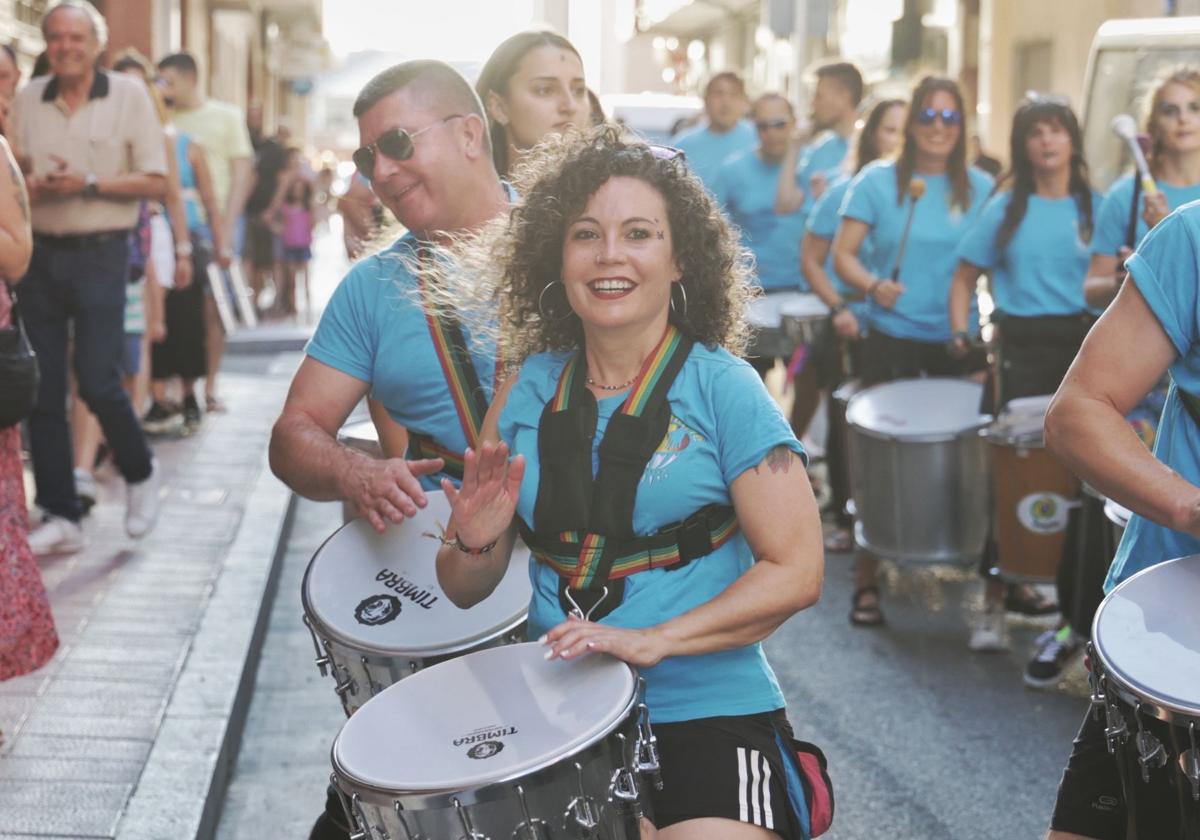 Batucada en las fiestas del barrio Delicias de Valladolid.