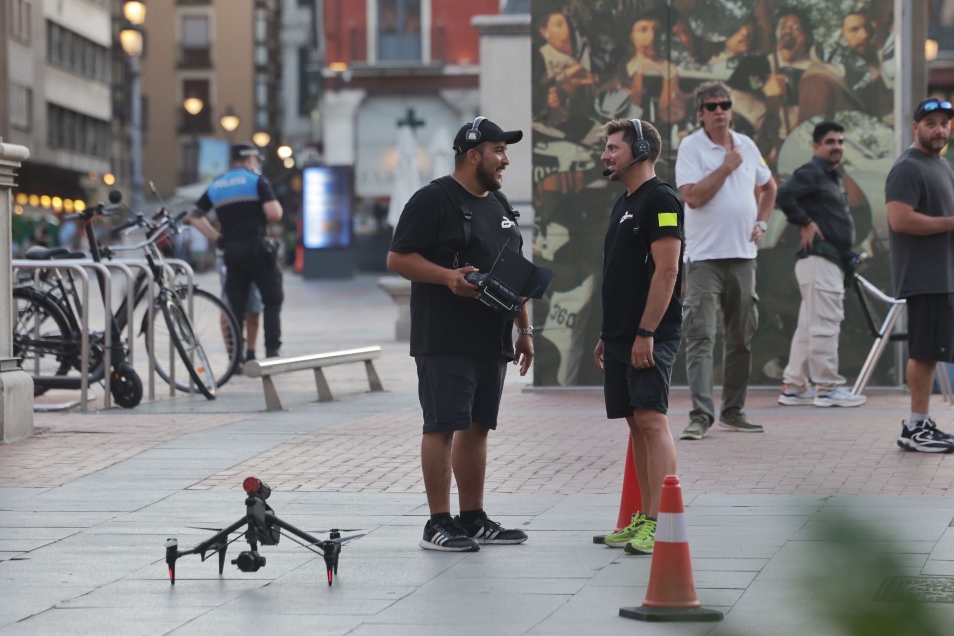 Cuerpo técnico de la película en sus labores de rodaje.