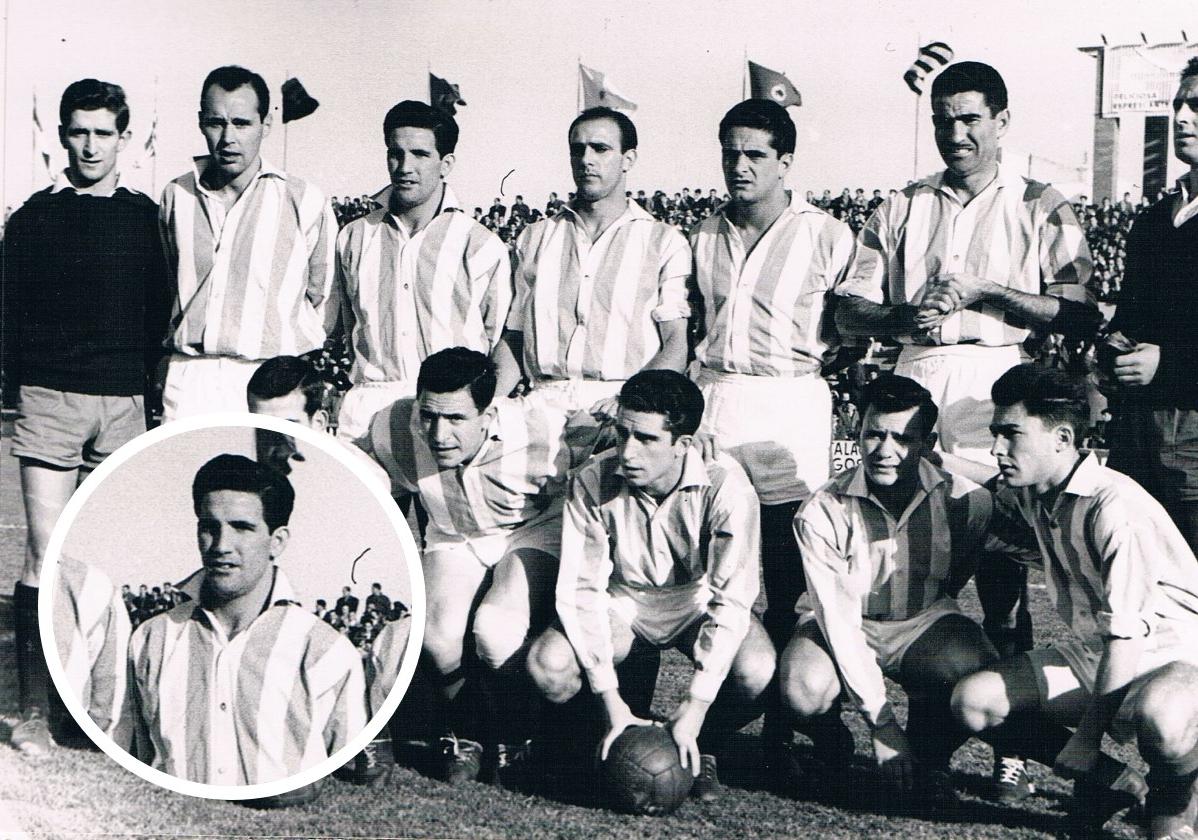 Un equipo blanquivioleta de la temporada 1958-59, cuando fue campeón de segunda y volvió a la máxima categoría. En detalle, la imagen de Gallet.