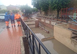 Uno de los pasos en los pasos afectados por la tromba de agua.