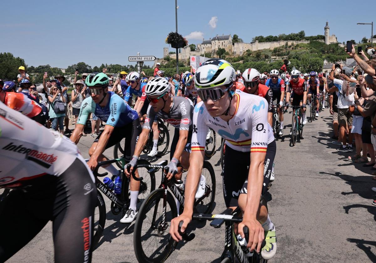 Iván Romeo, saliendo en la novena etapa del Tour.