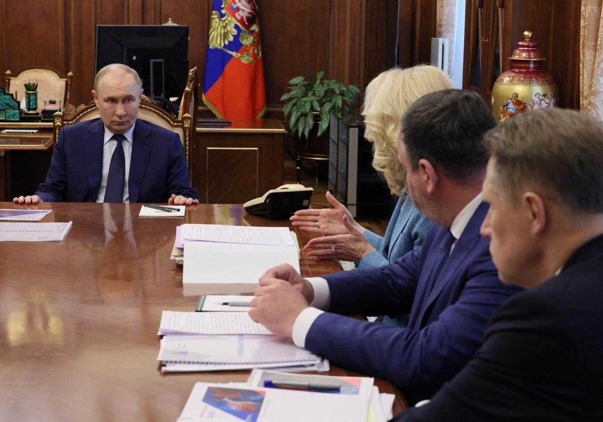 El presidente de Rusia, Vladímir Putin, durante una reunión en el Kremlin, en Moscú.