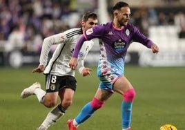 Iván Sanchez en El Plantío ante el Burgos CF, temporada 2023/2024.