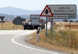 Carretera SG-723 entre el cruce de la N-110 y Otero de Herreros.