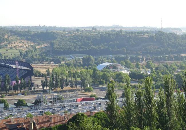 Ubicación del nuevo recinto, entre el estadio y el centro Miguel Delibes.