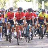 Salida de la carrera en la Acera de Recoletos.