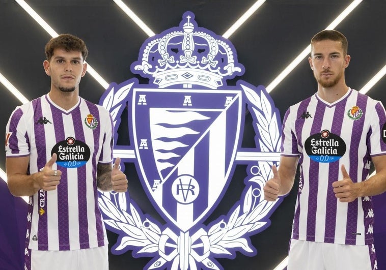 Presentación Trilli (izquierda) y Pablo Tomeo (derecha) como nuevos jugadores del Real Valladolid.