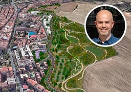 Proyección del proyecto de Las Lastras y el portavoz de IU, Ángel Galindo.