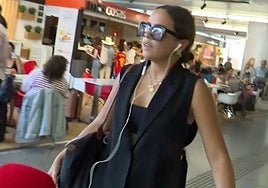 Gloria Camila, a su llegada a Madrid.