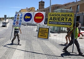 Corte de Padre Claret para iniciar las obras de reparación de hundimientos.