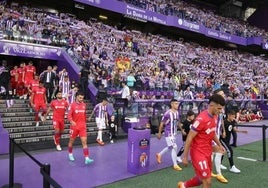 La afición del Real Valladolid, en el estadio José Zorrilla, en un partido ante el Getafe.