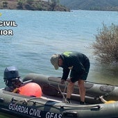 Labores de búsqueda de los Geas en el embalse del Porma.