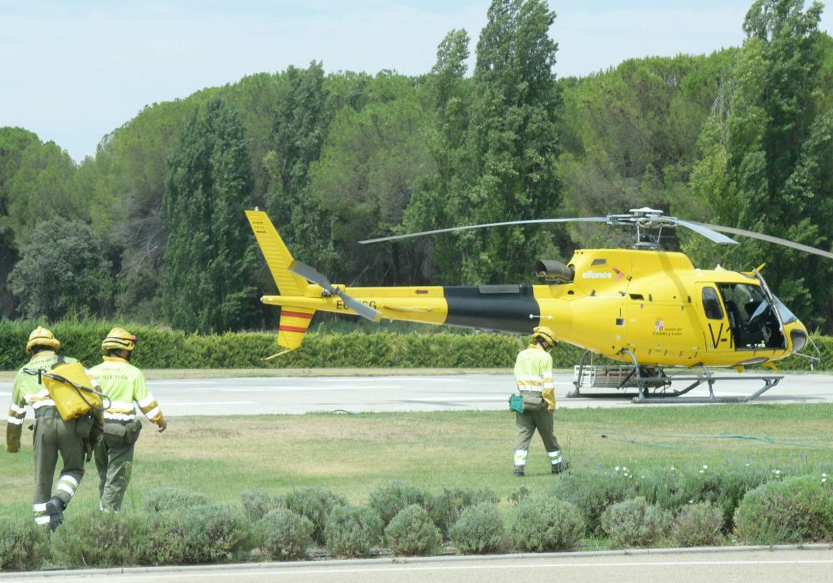 Base aérea de extinción de incendios de la localidad vallisoletana de Quintanilla de Onésimo, en una imagen de archivo.