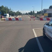 Corte en la VA-20, a la altura de la glorieta del Hospital Río Hortega, este jueves.