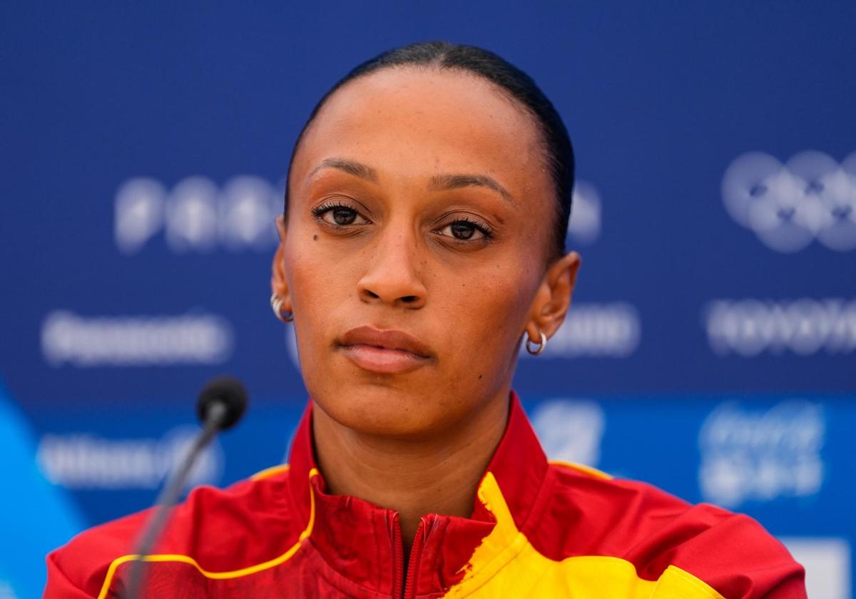 Ana Peleteiro en una rueda de prensa durante los últimos Juegos Olímpicos de París.
