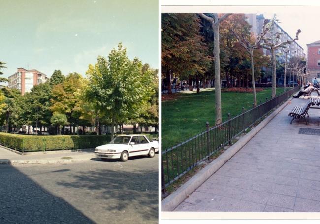 1) Plaza de San Juan en los años 80. 2) La plaza remodelada en 1998.