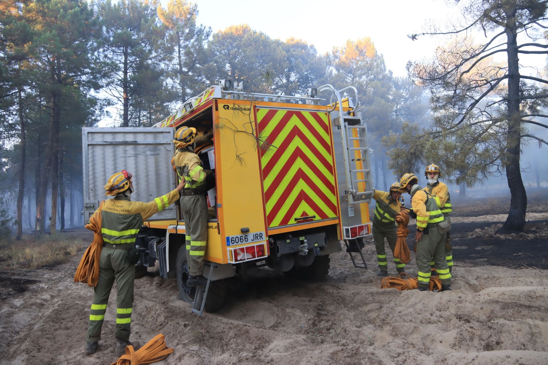 Fotos del incendio en un pinar de Coca
