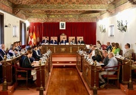 Pleno de la Diputación de Valladolid celebrado este viernes en el Palacio de Pimentel.