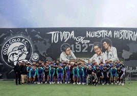 Inauguración del mural que une al Colo-Colo y al Real Valladolid en Santiago de Chile.