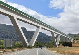 Infografía del futuro viaducto de 1,1 kilómetros sobre la N-I en el subtramo Pancorbo-Ameyugo.