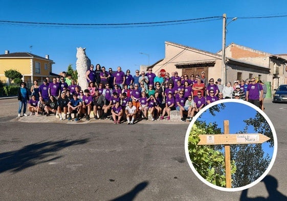 Cerca de un centenar de wambeños caminaron por Mara. Abajo la señalización de la senda