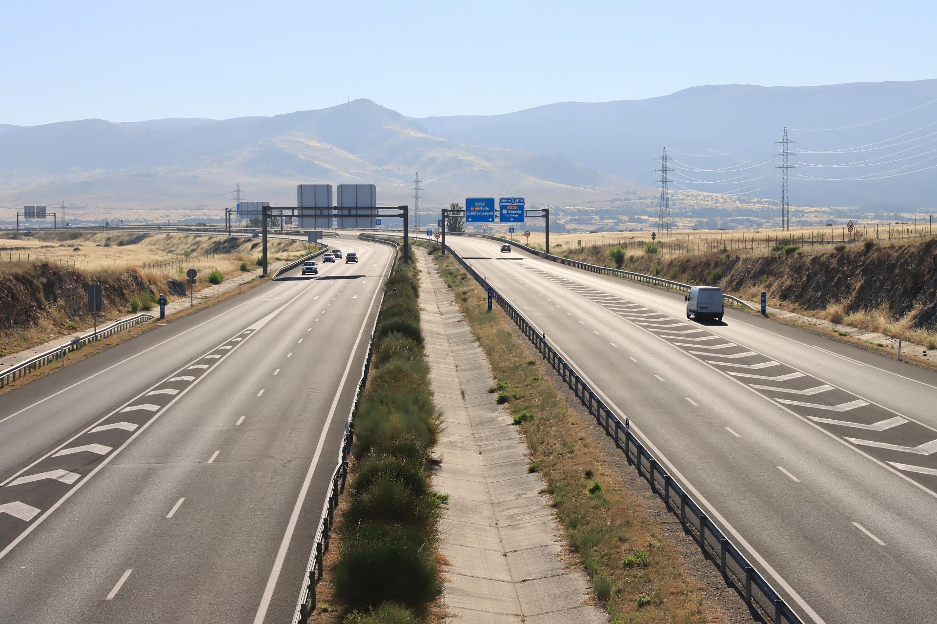 Tramo de la SG-20 entre la autopista y la carretera de La Granja.