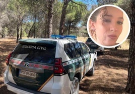 Patrullas de la Guardia Civil, esta mañana, durante las labores de búsqueda de la víctima, Noemí Borja, cuyo cuerpo ha sido encontrado a primera hora de la tarde.